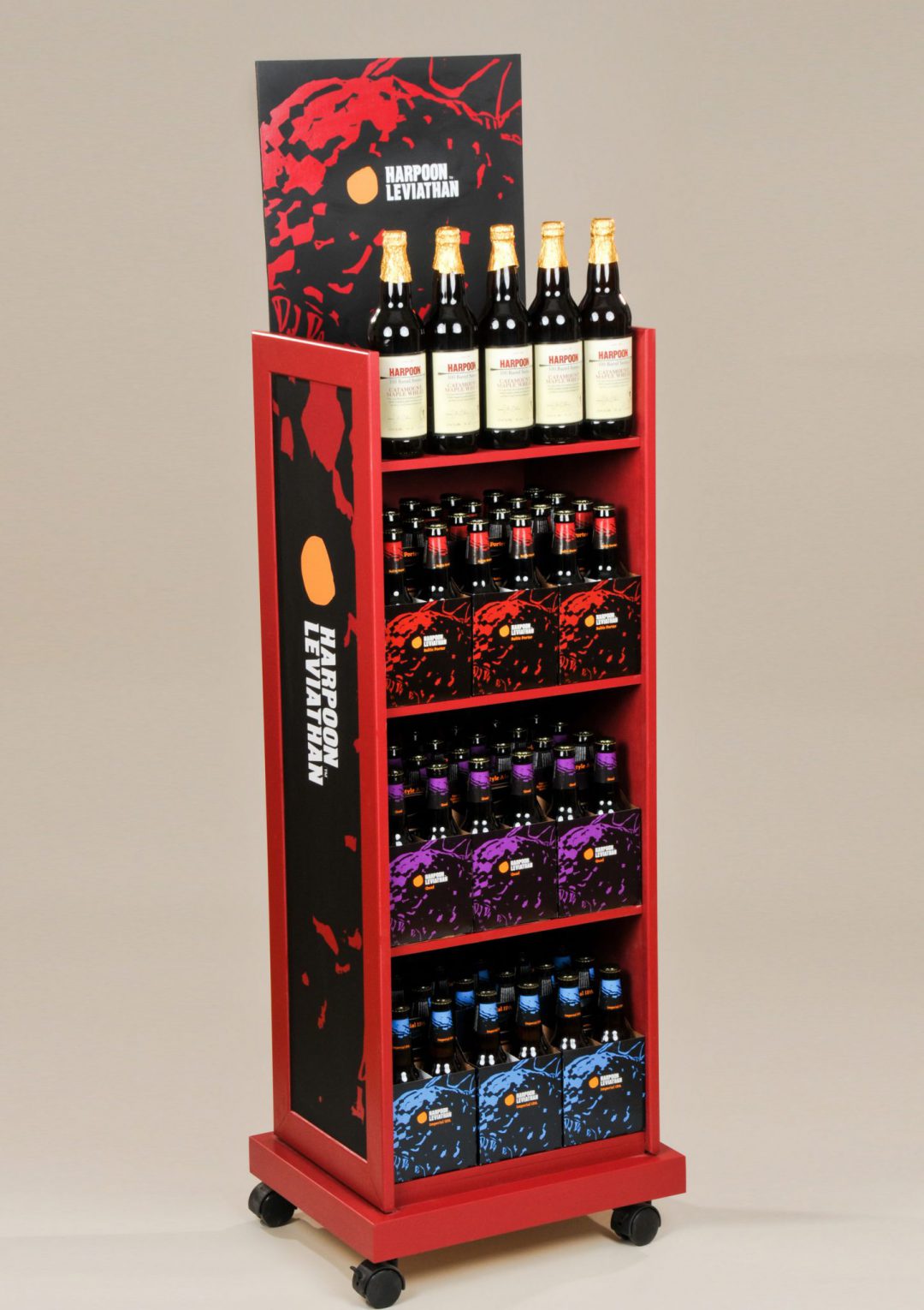 Beverage Display Rack Fully Printed Sides and Header Dunning Displays